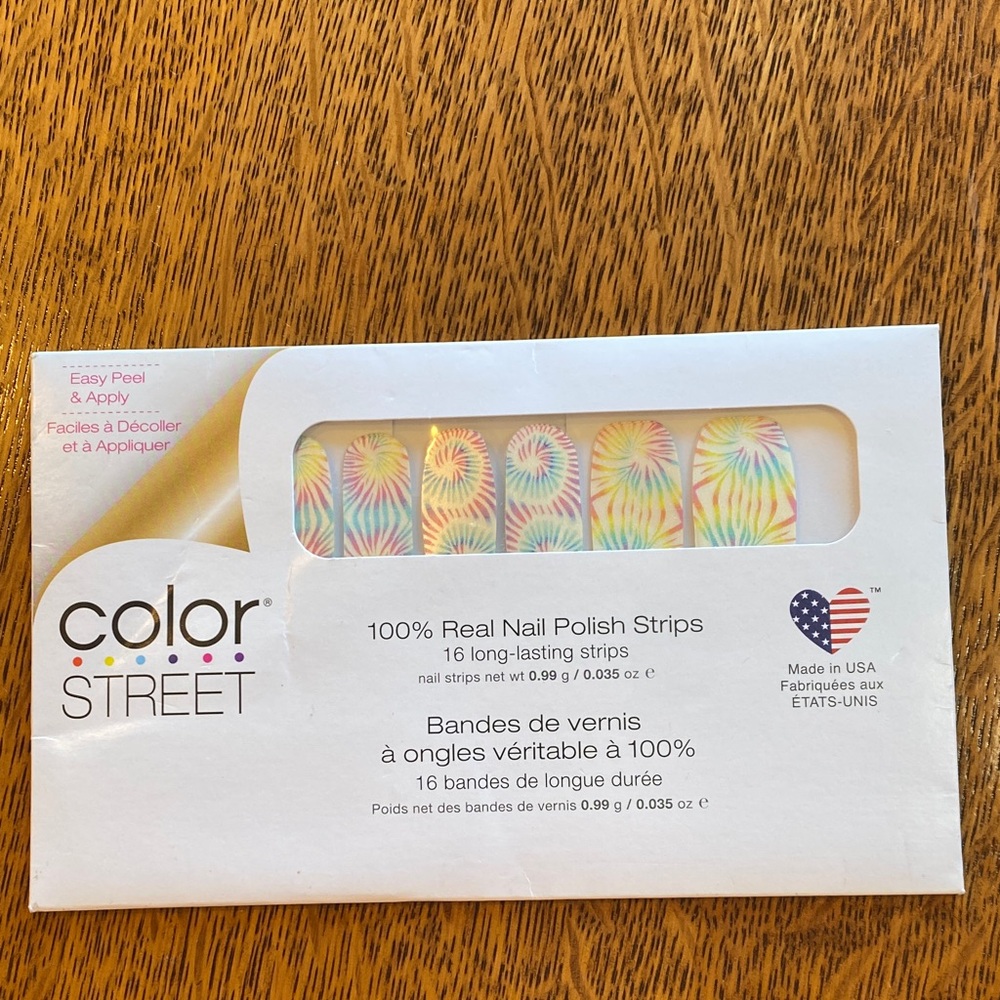 Color Street Tie Dye Polish Strips Rainbow Dry application, Lasting, Real polish